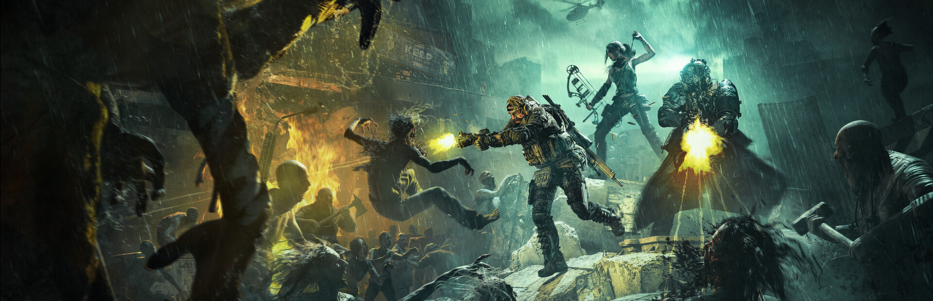A survivor squad fighting through a zombie horde in Yet Another Zombie Survivors